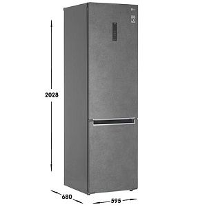 Холодильник с морозильником LG GA-B509MCUM серый