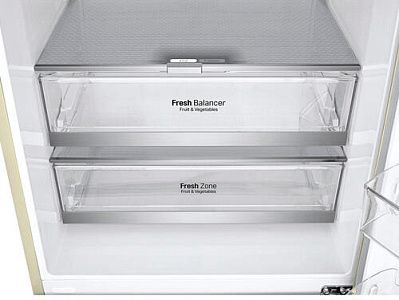 Холодильник с морозильником LG GC-B569PECM бежевый