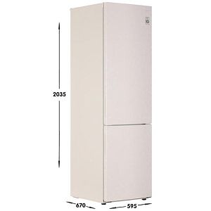 Холодильник с морозильником LG GA-B509CECL бежевый