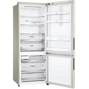 Холодильник с морозильником LG GC-B569PECM бежевый