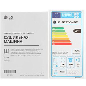 Сушильная машина LG DC90V5V0W белый