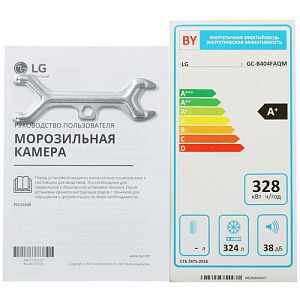 Морозильный шкаф LG GC-B404FAQM серебристый
