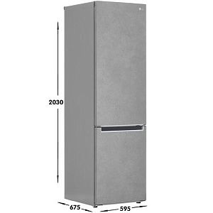 Холодильник с морозильником LG GA-B509MCZL серый