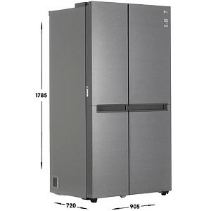 Холодильник Side by Side LG GC-B257JLYV серый