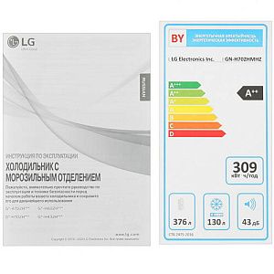 Холодильник с морозильником LG GN-H702HMHZ серебристый