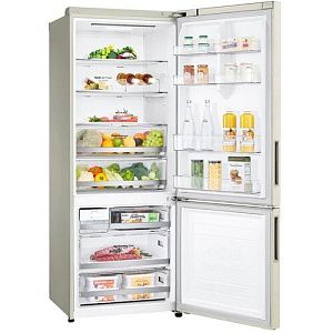 Холодильник с морозильником LG GC-B569PECM бежевый