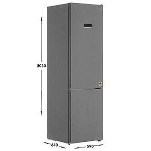 Холодильник с морозильником Bosch KGN39XI28R серебристый