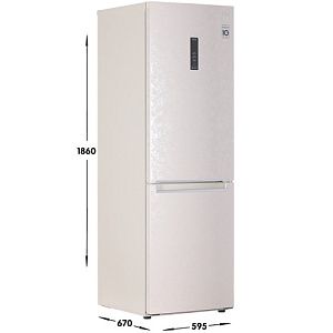 Холодильник с морозильником LG GA-B459SEUM бежевый