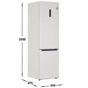 Холодильник с морозильником LG GA-B509MEQM бежевый