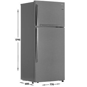 Холодильник с морозильником LG GN-H702HMHZ серебристый
