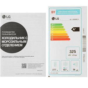 Холодильник с морозильником LG GA-B509MCZL серый