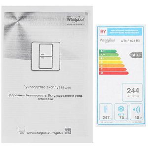 Холодильник с морозильником Whirlpool WTNF 923 BX черный