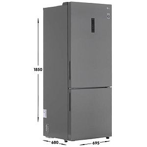 Холодильник с морозильником LG GC-B569PMCM серебристый