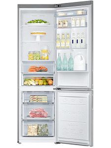 Холодильник с морозильником Samsung RB37A5200SA/WT серебристый