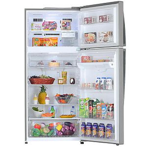 Холодильник с морозильником LG GN-H702HMHZ серебристый