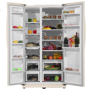 Холодильник Side by Side Samsung RS54N3003EF бежевый