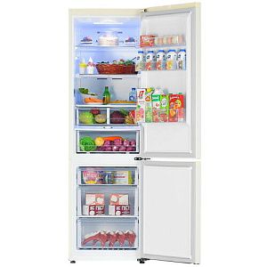 Холодильник с морозильником Samsung RB36T674FEL/WT бежевый