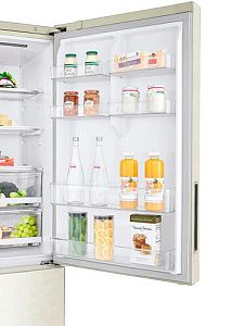 Холодильник с морозильником LG GC-B569PECM бежевый
