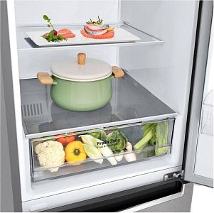 Холодильник с морозильником LG GA-B509MAWL серебристый