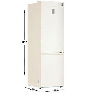 Холодильник с морозильником Samsung RB36T674FEL/WT бежевый