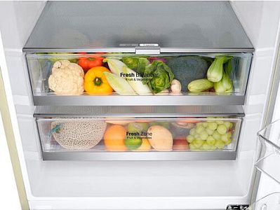 Холодильник с морозильником LG GC-B569PECM бежевый