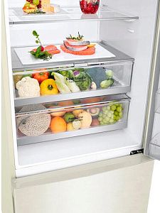 Холодильник с морозильником LG GC-B569PECM бежевый
